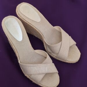 Lauren Ralph Lauren Beige Wedge Sandals